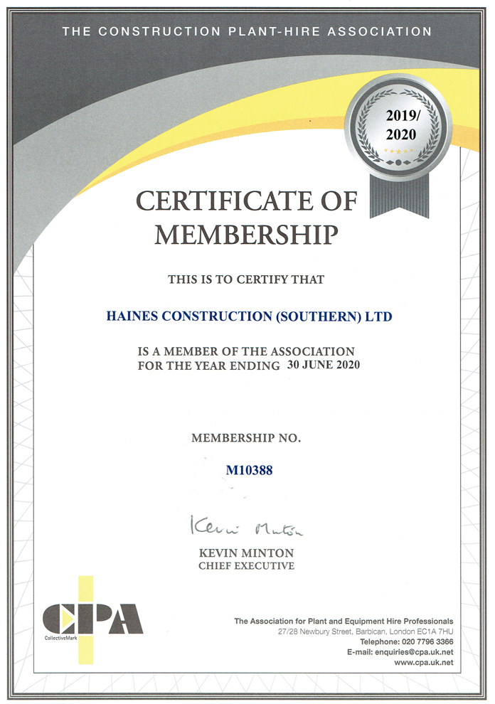 Haines Construction > Certificates